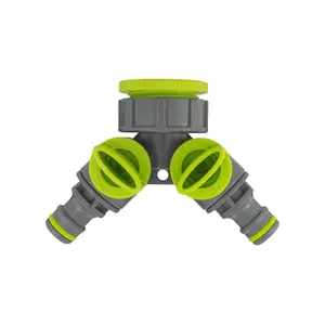 Garden Hose  Connectors Fittings Universal Standard Hozelock Compatible Lime Male 2 Way Splitter