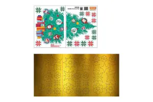 Christmas Tree and Golden Snowflakes Window Stickers DIY Wall Home Decorations