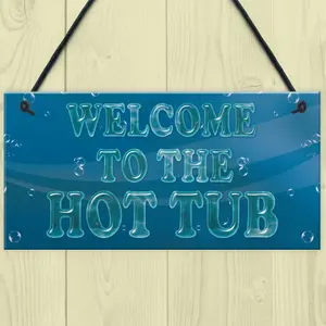 Red Ocean Nautical Theme Hot Tub Sign Welcome Sign Garden Shed Summer House Plaque