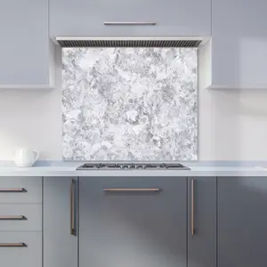 Grey Quartz Effect Premium Glass Kitchen Splashback W600mm x H600mm