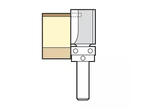 Trend 46/90 x 1/4 TCT 90 Degree Shank Mounted Template Profiler 15.9 x 25mm