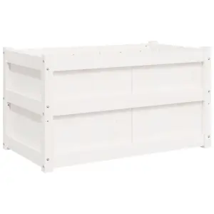 Berkfield Garden Planter White 90x50x50 cm Solid Wood Pine