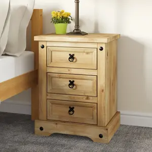 Castillon 3 Drawer Bedside Table