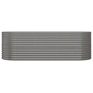 Berkfield Garden Planter Powder-coated Steel 224x80x68 cm Grey