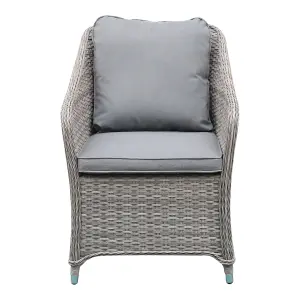 GoodHome Hamilton Steeple grey Rattan effect 2 seater Bistro set