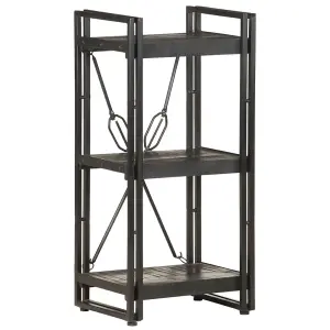 Berkfield 3-Tier Bookcase Black 40x30x80 cm Solid Mango Wood