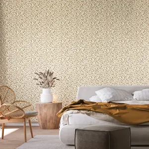 Galerie Salt Arco Nutmeg 3D Embossed Lustre Flower Leaf Wallpaper Roll