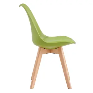 Single Dining Chair with Solid Wooden Legs and Seat Cushion Pad - Eva by MCC