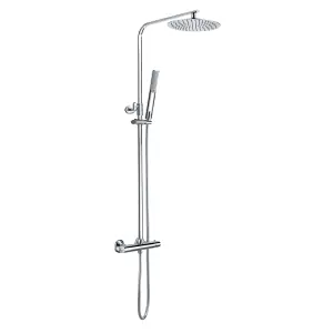 Jenner Chrome Thermostatic Shower Kit with Fixed Head & Handset