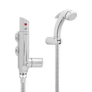 Deva Bidet Douche Shattaf and Thermostatic Valve Kit Hot Stop Override In Chrome Wall Mounted Toilet Pet Handheld Shower Muslim