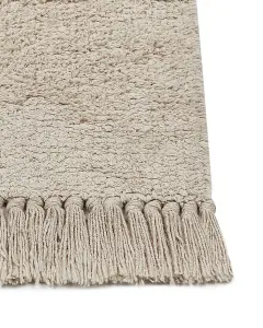 Cotton Area Rug 160 x 230 cm Beige and Black NURU