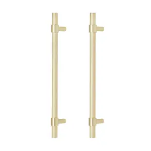 GoodHome Dukkah Brass effect Kitchen Cabinet Bar Pull Handle (L)25.7cm (D)35mm, Pack of 2