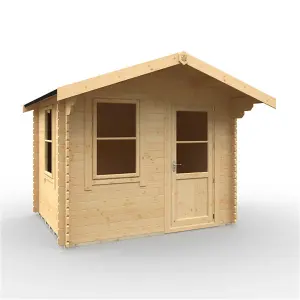 12ft x 10ft (3550mm x 2950mm) Horsforth "The Augusta Plus" 44mm Log Cabin With 3 Opening Windows