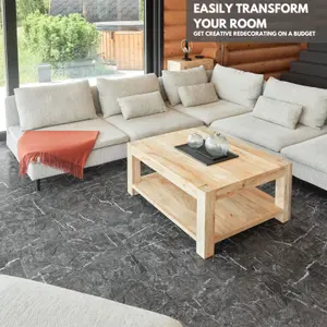 Self-Adhesive Vinyl Floor Tiles - 10 Pack for 10 ft² (0.9 m²) Coverage - Peel & Stick Vinyl Floor Tiles - Luxe Marble Effect