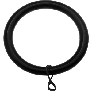 Curtain ring black metal curtain rings 38mm for Curtain Pole Rod - Pack of 6