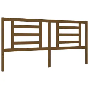 Berkfield Bed Frame with Headboard Honey Brown 200x200 cm Solid Wood