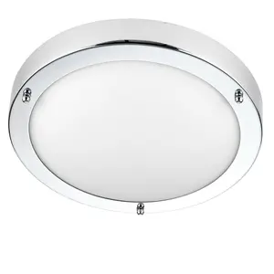 IP44 Outdoor Dimmable Bulkhead Light Chrome Plate Bathroom Flush Ceiling Lamp