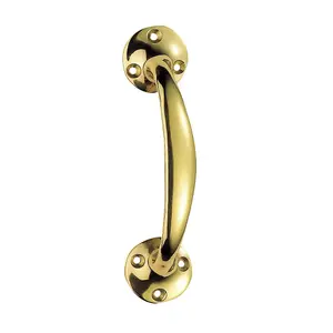 Victorian Bow Shaped Pull Handle 152mm Length 32mm Proj Polished Brass