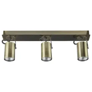 3 Light Spotlight Metal Bar Brass KLIP