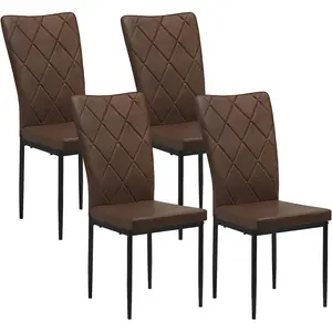 Bronwen Parsons Chair (Set of 4) Dark Brown Faux Leather