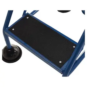 TUFF Express Easy Glide Steps- 4 Tread - Blue - Ribbed Rubber