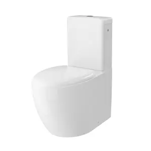 GoodHome Kentia White Close-coupled Round Toilet & cistern with Soft close seat & Close coupled cistern