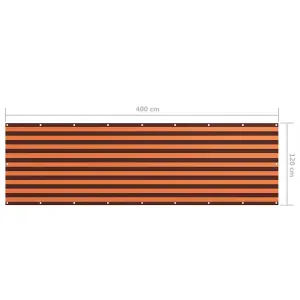 Berkfield Balcony Screen Orange and Brown 120x400 cm Oxford Fabric