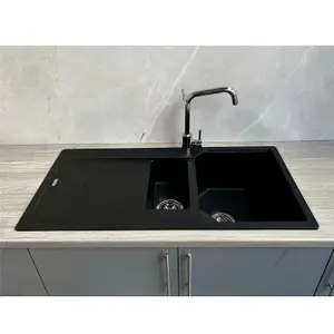 Franke UBG611-86MB Urban 1.0 Bowl FraGranite Reversible Matt Black Kitchen Sink