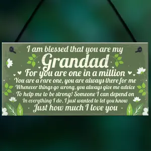 Red Ocean Gifts For GRANDAD Birthday Christmas Hanging Plaque Grandad Gifts From Grandchildren