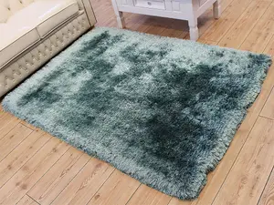 Aqua Handmade , Luxurious , Modern , Plain , Shaggy , Sparkle Easy to Clean Rug for Living Room, Bedroom - 120cm X 170cm