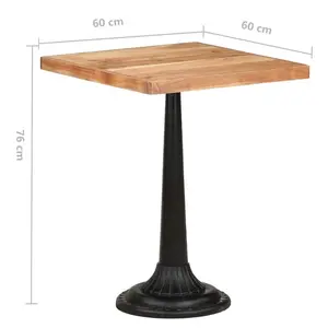 Akridge Solid Wood Top Metal Base Dining Table