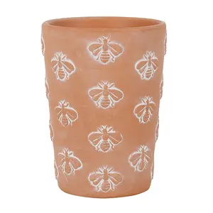 Terracotta Bee Pattern Plant Pot (H16 x W11.5 cm)