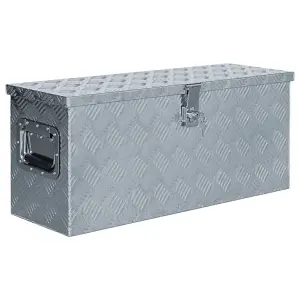 Berkfield Aluminium Box 76.5x26.5x33 cm Silver