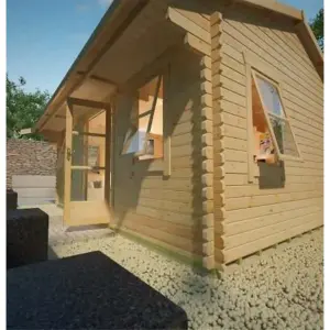 18ft x 10ft (5.49m x 3.04m) Neville 44mm Wooden Log Cabin (19mm Tongue and Groove Floor and Roof) (18 x 10) (18x10)