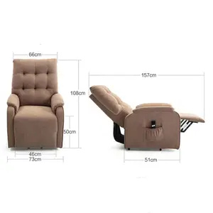 Charlbury Fabric Rise Recliner Armchair Electric Lift Chair (Brown)