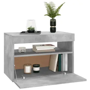 Berkfield TV Cabinet with LED Lights Concrete Grey 60x35x40 cm