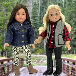 Sophia's by Teamson Kids Jean Jacket, Leggings, and Boots Set for 18" Dolls