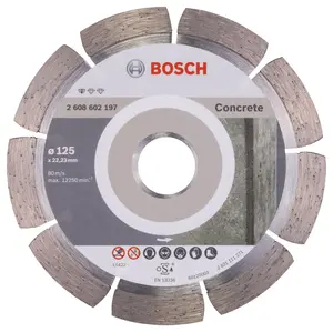 Bosch Professional Diamond Cutting Disc for Concrete - 125 x 22.23 x 1.6 x 10 mm