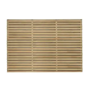 Forest Garden Contemporary Slatted Pressure treated 4ft Wooden Decorative fence panel (W)1.8m (H)1.2m, Pack of 3