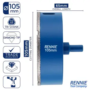 105mm Diamond Hole Saw Drill Bit For Tiles, Ceramic, Porcelain. Holesaw