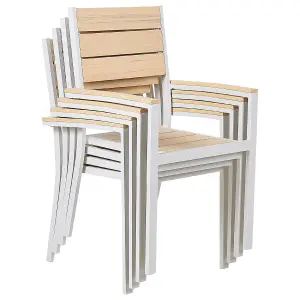 Set of 4 Garden Chairs PRATO Beige