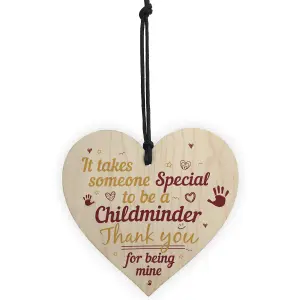 Red Ocean Special Childminder Shabby Chic Heart Babysitter Plaque Thank You Sign Birthday Love Gift