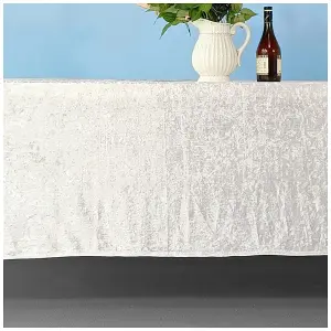 Diamond Velvet Square Tablecloth, Ivory , 54 Inch x 54 Inch