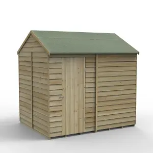 Forest Garden 8x6 ft Reverse apex Wooden Shed with floor