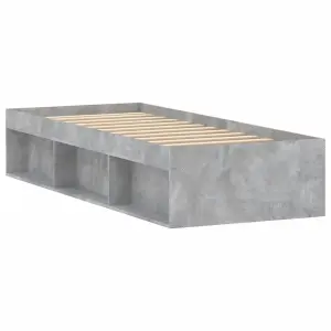 Berkfield Bed Frame Concrete Grey 75x190 cm Small Single