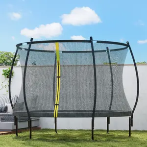 SPORTNOW 10ft Trampoline with Enclosure Net and Spring Cover, Black