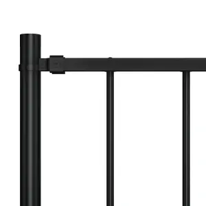 Berkfield Fence Panel with Posts Powder-coated Steel 1.7x1.25 m Black