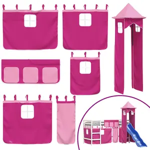 Berkfield Kids' Loft Bed with Tower without Mattress Pink 80x200 cm