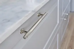 128mm Bright Nickel Reeded Cabinet Handle Cupboard Door Drawer Pull