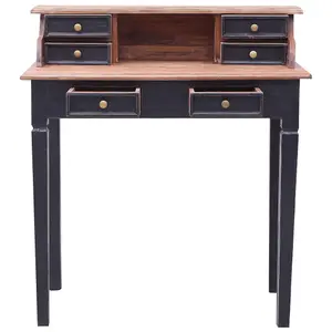 Berkfield Writing Desk with Drawers 90x50x101 cm Solid Reclaimed Wood